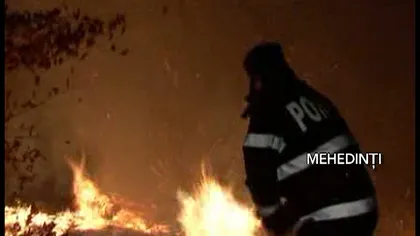 Un sat din Mehedinţi, la un pas de a fi curpins de incendiu VIDEO