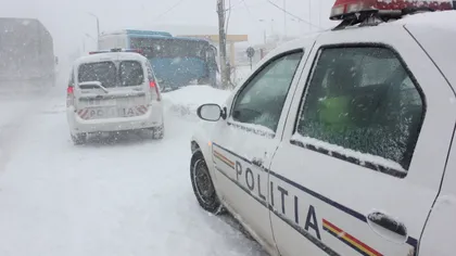 Circulaţie rutieră restricţionată pentru traficul greu din cauza ninsorilor, în Suceava