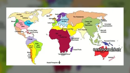 Harta lumii, în care ţările sunt denumite după stereotipuri jignitoare VIDEO