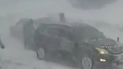 În Rusia ninge mai ceva ca iarna VIDEO