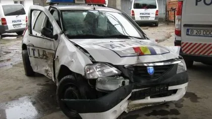 Patru răniţi într-un accident provocat de o maşină de poliţie, la Ploieşti