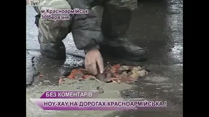 Foarte tare! Cum se astupă gropile în Ucraina VIDEO