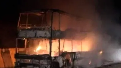 Un autocar cu turişti români a luat foc în Bulgaria