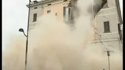 Clădire prăbuşită în direct, în Italia, în timpul unei transmisiuni TV VIDEO