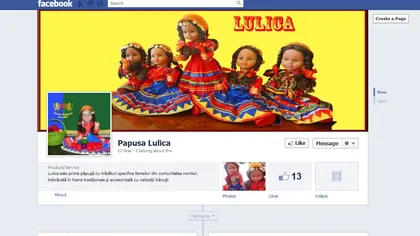 Păpuşa romă Lulica are pagină de Facebook