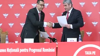 UNPR va vota noul Guvern. Ponta şi Oprea au semnat un protocol VIDEO