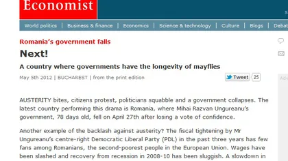 The Economist: România este ţara unde guvernele trăiesc cât o muscă