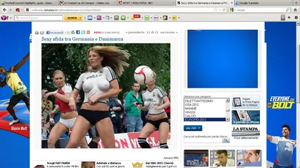 Euro 2012 sexy. Danemarca a surclasat Germania la fotbal topless GALERIE FOTO