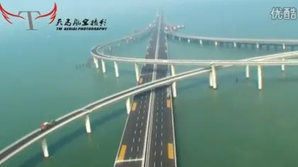Chinezii au construit CEL MAI MARE pod din lume peste apă VIDEO