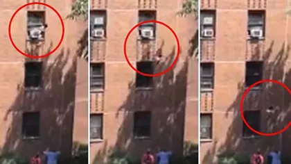 O fetiţă de 7 ani, din New York, a căzut de la etajul 3, direct în braţele unui vecin VIDEO