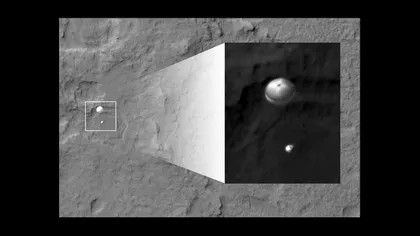 Aterizarea robotului Curiosity pe Marte, fotografiată din spaţiu FOTO
