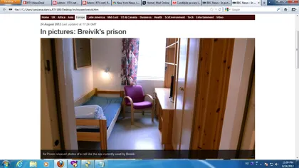 La închisoare, ca la pensiune: Criminalul din Norvegia are dormitor, sală de fitness şi laptop