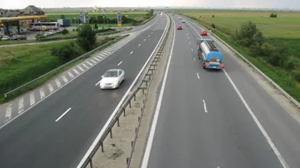 Lucrări pe autostrada Bucureşti - Piteşti: Circulaţia se desfăşoară pe prima şi a doua bandă
