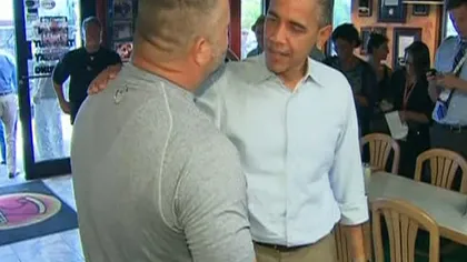 Obama a fost luat pe sus de patronul unei pizzerii din Florida VIDEO