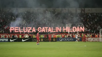 Dinamo: Banderolă cu chipul lui Cătălin Hîldan, de la meciul cu Pandurii