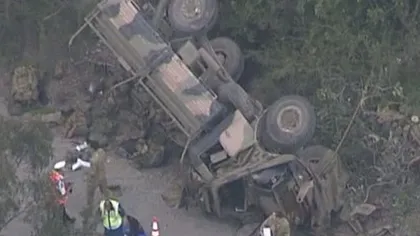 Accident grav în Australia, unde un camion militar s-a răsturnat rănind grav 18 soldaţi VIDEO
