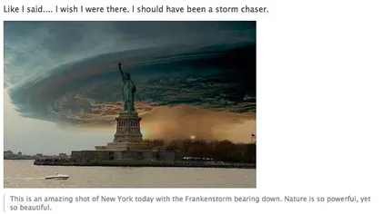 Fotografii false cu uraganul Sandy şi povestea din spatele lor