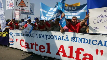 Protest al sindicatelor în faţa Guvernului: cer majorarea salariului minim