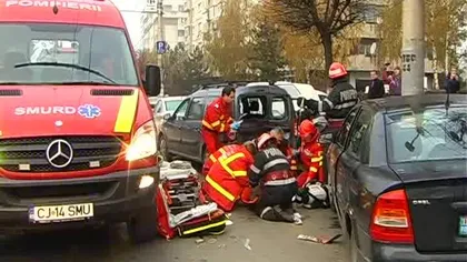 ACCIDENT GRAV la Cluj: O şoferiţă a încurcat frâna cu accelaraţia şi a lovit mortal un bărbat
