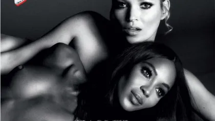Naomi Campbell şi Kate Moss au pozat goale pe coperta unei reviste FOTO