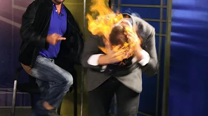 Prezentatorul care a incendiat un magician într-o emisiune de televiziune, arestat  VIDEO