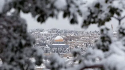 Ierusalimul, acoperit cu un strat gros de zăpadă FOTO