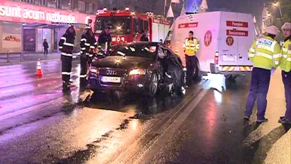 Accident în Capitală: Un şofer beat a lovit două autoturisme VIDEO