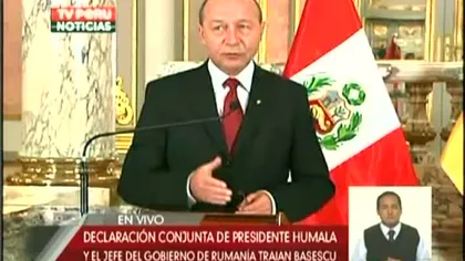 Traian Băsescu: România şi Peru vor încheia un parteneriat strategic VIDEO