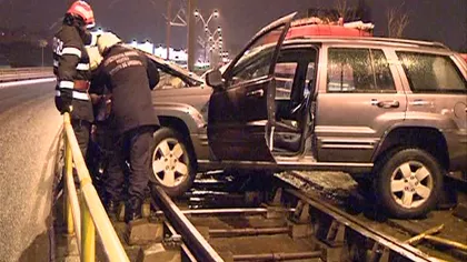 Accident în Capitală. Un şofer băut a ajuns cu maşina pe şinele de tramvai VIDEO