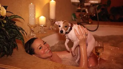 Mariah Carey, goală în cadă alături de... câinele ei FOTO