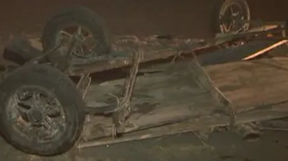 Suceava: O căruţă a fost spulberată de o maşină venită de pe contrasens VIDEO