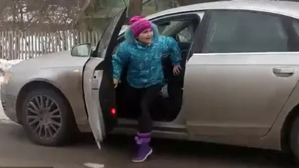 Clipul care a scandalizat internetul. O fetiţă de 8 ani conduce pe un drum îngheţat, cu 100 km/oră