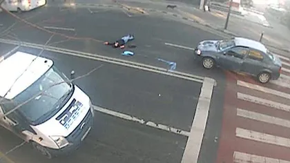 Femeie de 34 de ani, lovită în plin pe trecerea de pietoni de un şofer de 73 de ani VIDEO