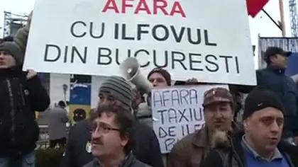 Protest al taximetriştilor din Bucureşti: Afară cu taxiurile de Ilfov din Capitală