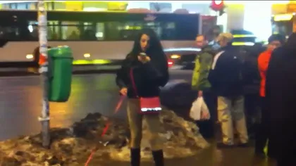 Ultima fiţă în Capitală. Cu ce animal s-a plimbat o tânără în centrul Bucureştiului VIDEO