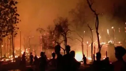 Incendiu devastator în Myanmar. Peste 200 de case au fost distruse de flăcări VIDEO
