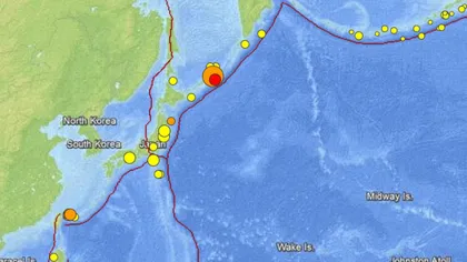 Un seism de 7,2 s-a produs în nordul Japoniei, în largul Insulelor Kurile