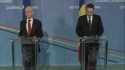 Van Rompuy: COOPERAREA dintre forţele politice, o atitudine CONSTRUCTIVĂ pentru România VIDEO