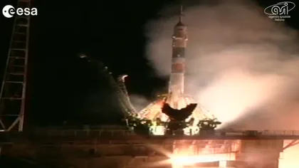 O capsulă Soyuz cu trei astronauţi la bord a fost lansată către Staţia Spaţială Internaţională