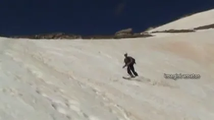Schi extrem pe ultima zăpadă din munţii Bucegi VIDEO