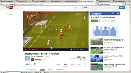 Supergol marcat de Sneijder, cu călcâiul, împotriva Chinei. Vezi execuţia magnifică a olandezului