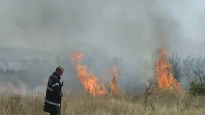 Incendiu de proporţii la Severin. Un hypermarket şi mai multe case, puse în pericol de flăcări VIDEO