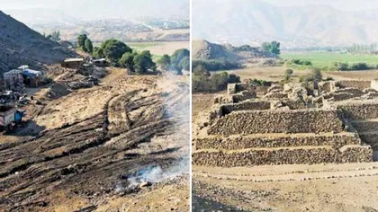 O piramidă veche de 5.000 de ani din Peru, distrusă complet de răufăcători FOTO