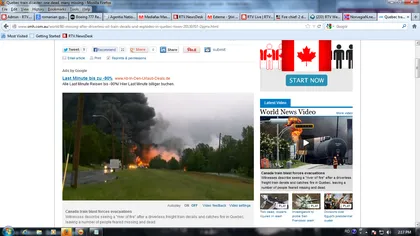 Trenul ucigaş: 80 de dispăruţi în explozia ce a distrus centrul unui oraş din Canada VIDEO