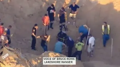 Un băiat de 8 ani a supravieţuit TREI ORE îngropat sub nisip, lângă Lacul Michigan VIDEO