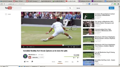 Djokovic, incredibil de flexibil. Sârbul a reuşit un punct senzaţional la Wimbledon VIDEO