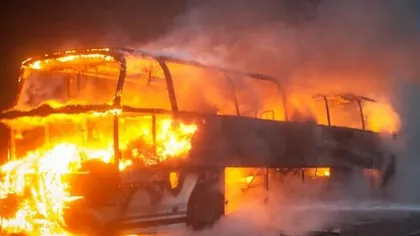 Un autobuz din Bucureşti care se îndrepta spre Chişinău a ARS ÎN ÎNTREGIME