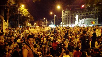 Protest împotriva exploatării de la Roşia Montană, în Capitală. Bulevardul Elisabeta a fost blocat