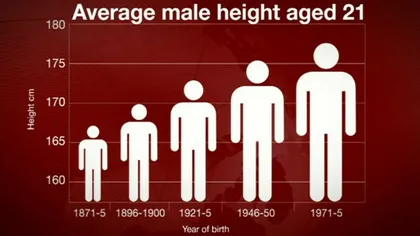 Mai înalţi şi mai sănătoşi: Bărbaţii europeni au crescut 11 centimetri într-un secol