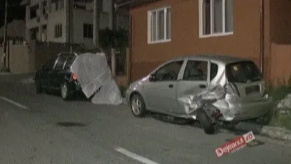 Maşini avariate grav de o şoferiţă băută VIDEO